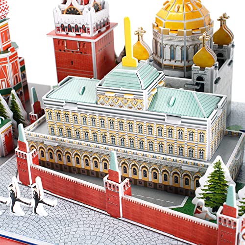 Rompecabezas De Arquitectura 3D, Juego De Construcción De Modelos del Horizonte De La Ciudad De Moscú, Decoración Y Regalo De Bricolaje para Adultos Y Niños, Catedral De San Basilio 204 Piezas