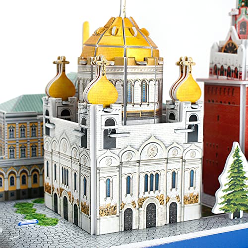 Rompecabezas De Arquitectura 3D, Juego De Construcción De Modelos del Horizonte De La Ciudad De Moscú, Decoración Y Regalo De Bricolaje para Adultos Y Niños, Catedral De San Basilio 204 Piezas
