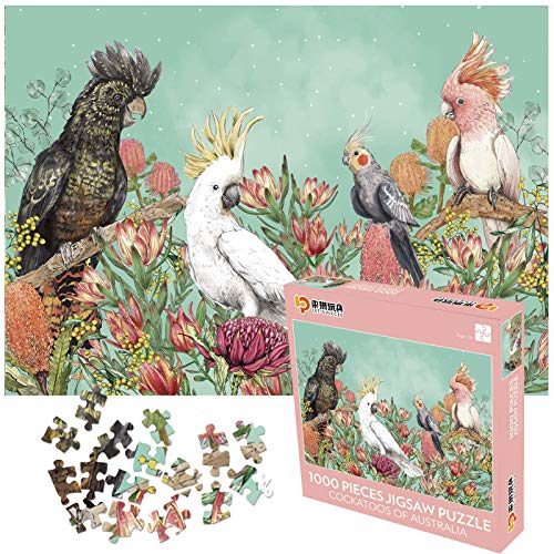 Rompecabezas Puzzles de 1000 Piezas Fiesta del Perro, Puzzle para Niños Adultos, Rompecabezas Desafiantes para, Juego de Rompecabezas y Juego Familiar, trozos de Papel, 70 * 50 cm (Loro)