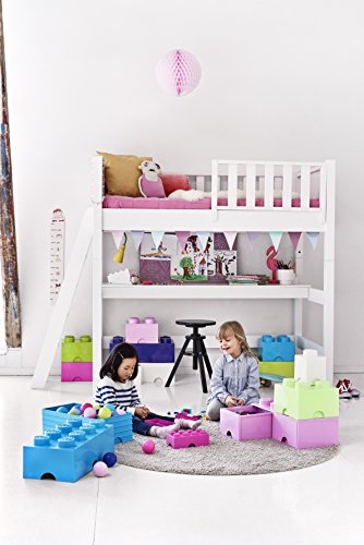Room Copenhagen 40061738 Caja de Almacenaje Apilable, Ladrillo 8 pomos, 2 Cajones, 9.4 l, Rosa (Light Purple), 50 x 25 x 18 cm