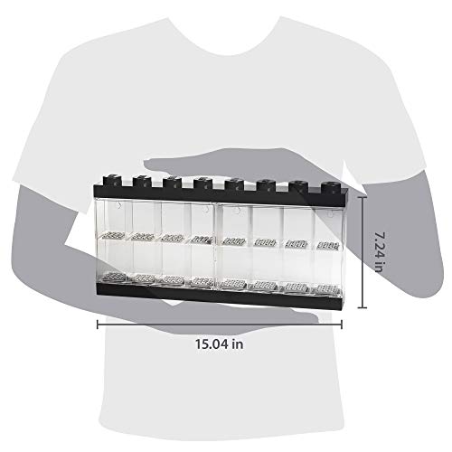 Room Copenhagen Caja expositora para 16 Minifiguras de Lego, Contenedor apilable para Pared o Escritorio, Negra, Grande