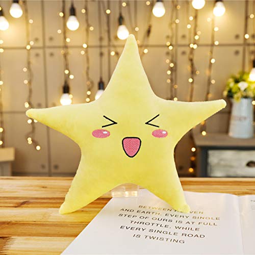 RUGUOAI Lindo Cojín De Almohada De Estrella De Cinco Puntas Habitación De Los Niños Sofá Decoración Actividades Regalos Juguetes De Peluche 30cm Ojos Triangulares.