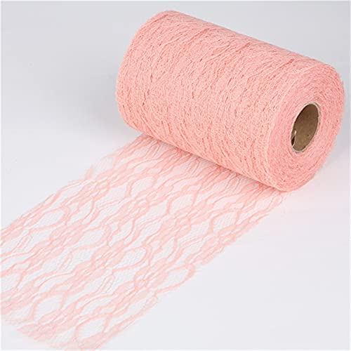 RUIXINLI 22 Meter Light Pink Tull TÁJO DE CORDÓN Tela de Correos 15 cm Red de Encaje Neta for Tutu Falda Silla Tabla Corredor (Color : Rosa Claro, Size : 1pc)