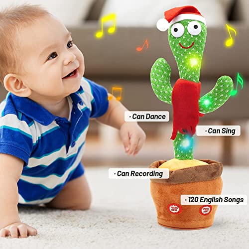 Sandalfon, Peluche Cactus Bailarin, Grabando, Repetir y Seguirte Hablar, Juguetes Recargables USB, 120 Canciones Cantando, Entrega en 3 dias Solo en España