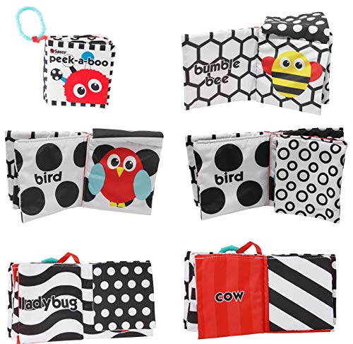 Sassy - Libro infantil Peek a Book, blanco y negro