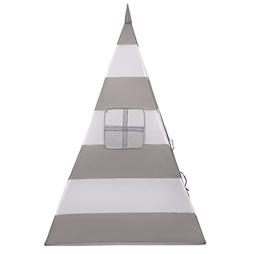 Selonis Tipi Infantil Bicolor con 100 Bolas Coloridas Tienda para Niños, Rayas Gris-Blanco:Gris/Blanco/Turquesa