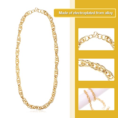 Set de 5 Paquetes de Disfraz de Disco Hip Hop de 70, Incluye Gafas de Sol sin Montura con Corte de Diamante, Pulseras de Metal de Alambre, Gargantilla a Capas, Pendientes Gorro de Disco