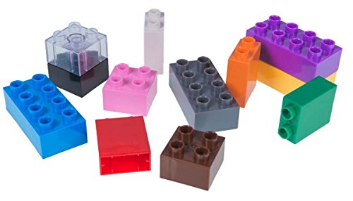 Set n.° 1 de Ladrillos Big Briks para Construir - 84 Piezas - Compatible con Todas Las Grandes Marcas - Tacos Grandes - Negro, Azul, marrón, Transparente, Gris, Verde y Otros