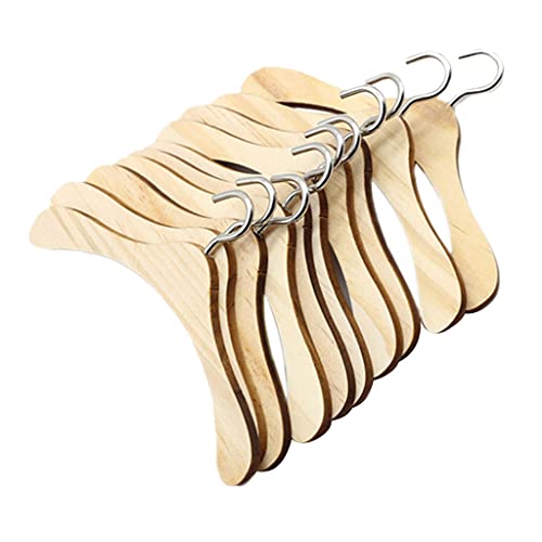 Sharplace Perchas de Ropa de Madera Duraderas Terminadas Naturales para BJD 18 Pulgadas Tío Muñecas 10 Paquete - 10cm