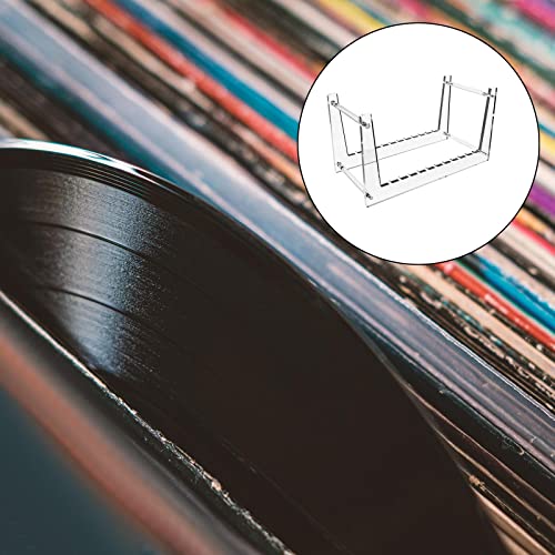 Sharplace Soporte de Disco de Vinilo acrílico Moderno Fácil Acceso DVD CD Organizador Decoración de Registro - Claro