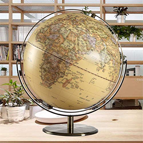 SILOLA Globo Antiguo de 10 'con Base de Metal, Mundo de Escritorio político Decorativo Vintage para educación de Aprendizaje de Adornos de decoración