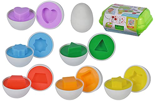 Simba 104010179 - Clasificador de moldes de Huevos ABC, 6 Huevos con Formas Coloridas para Descubrir, clasificar, Juguete para bebé, 7 cm, a Partir de 12 Meses