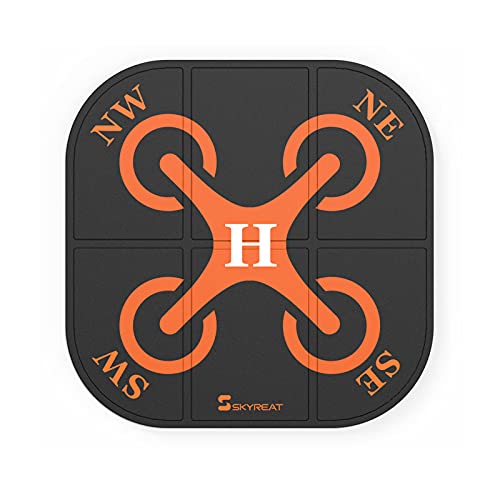 SKYREAT Drone Landing Pad, 50 cm (20 ") Plegable Impermeable Helicóptero Landing Pad con Peso para dji Mavic 3/Mini 2 / Mavic Air 2 / Air 2S /Pro / Holy Stone / FPV Accesorios para Drones