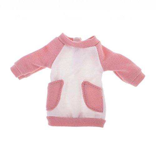 SM SunniMix Ropa de Muñeca 1/6, Conjunto Informal de Sudadera Y Calcetines de Manga Larga para Muñecas Blythe Licca de 12 Pulgadas, Conjunto de Ropa (4 Colores Pa - Rosa Claro