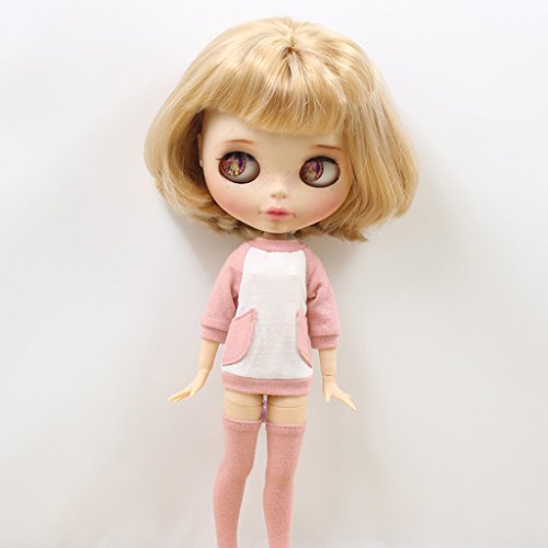 SM SunniMix Ropa de Muñeca 1/6, Conjunto Informal de Sudadera Y Calcetines de Manga Larga para Muñecas Blythe Licca de 12 Pulgadas, Conjunto de Ropa (4 Colores Pa - Rosa Claro