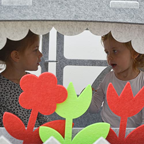 smalla Casita Infantil de Fieltro 100% Reciclado - 110x100x124 Casa para Niños Interior y Exterior