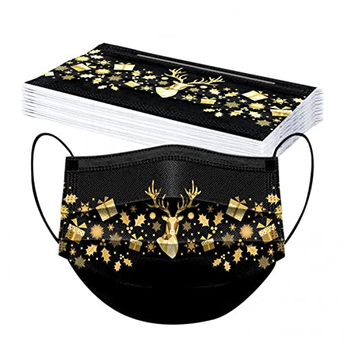Sonnena 10 unidades Adultos Unisex,Estampados de muñeco de nieve, alce, árbol de navidad,Suave con Elástico para Los Oídos para Al Aire Libre,Viajes,Navidad,Año nuevo