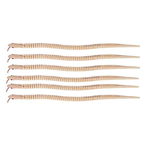 STOBOK 6 Unids Serpiente de Madera Sin Terminar Serpientes Ñagly Serpientes en Serpiente de Madera Modelo de Animales Modelo de Manualidades Juguetes Novedad Truco Props para