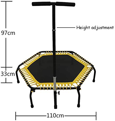 Suge Plegable Mini trampolín Ejercicio Rebounder con Ajustable Baranda, Cubierta for Adultos y niños, Urbano Cardio Workout Inicio Trainer, Bungee Rope Sistema, la Carga máxima de 400 LB