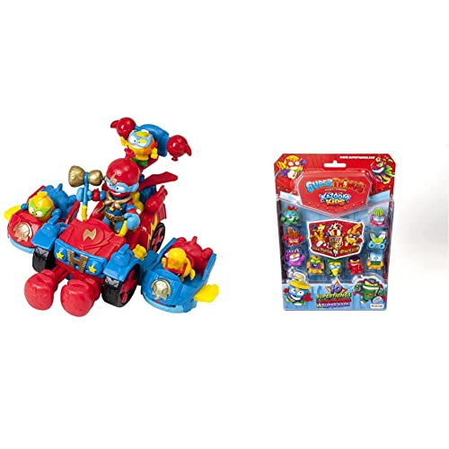 SUPERTHINGS Balloon Boxer – Gran vehículo con Dos vehículos acoplables, 3 y 1 Kazoom Kid Exclusivo. + Kazoom Kids – Blíster 10 (Incluye 1 líder Dorado)