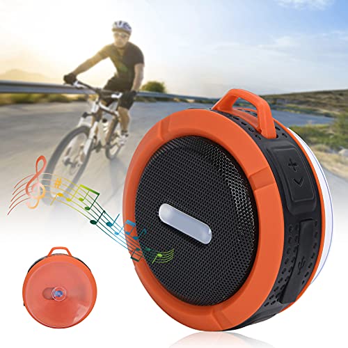 Sxhlseller Altavoz Bluetooth C6 con Mosquetón de Ventosa Mini Subwoofer Impermeable para Deportes Al Aire Libre 10 M / 32,8 Pies Mini Tamaño Portátil(Naranja)