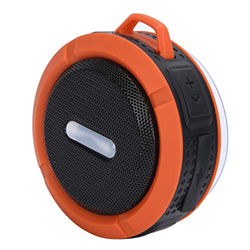 Sxhlseller Altavoz Bluetooth C6 con Mosquetón de Ventosa Mini Subwoofer Impermeable para Deportes Al Aire Libre 10 M / 32,8 Pies Mini Tamaño Portátil(Naranja)