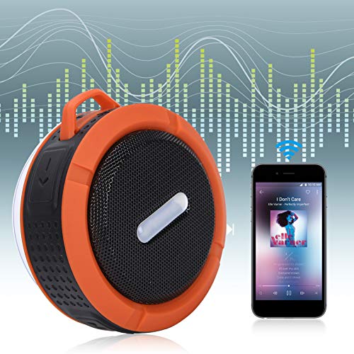 Sxhlseller Altavoz Bluetooth C6 con Mosquetón de Ventosa Mini Subwoofer Impermeable para Deportes Al Aire Libre 10 M / 32,8 Pies Mini Tamaño Portátil(Naranja)