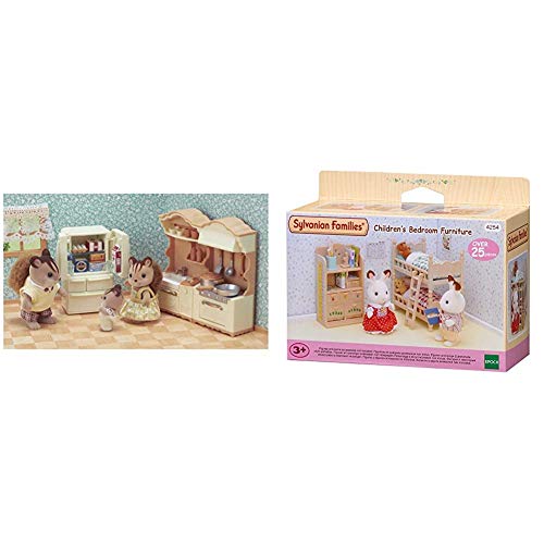 Sylvanian Families - 5341 - Set de Cocina + 4254 - Muebles Habitación Niños
