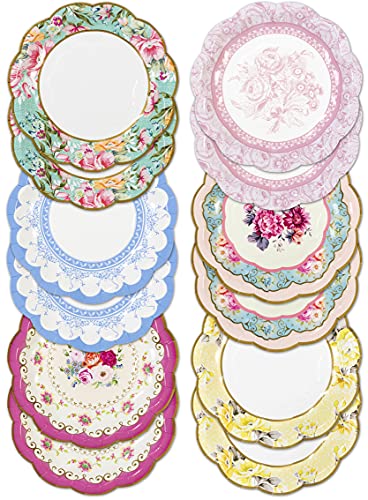 Talking Tables TS6-VINTAGE-PLATE Placa, Cartón, multicolor, 12 Unidad (Paquete de 1)