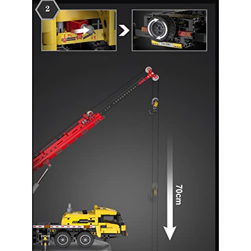 Technic camión grúa de brazo móvil, modelo de bloque de construcción ingeniería, compatible con Lego，1831+, camión de brazo de ingeniería de control remoto eléctrico Static,60 * 17 * 16.cm