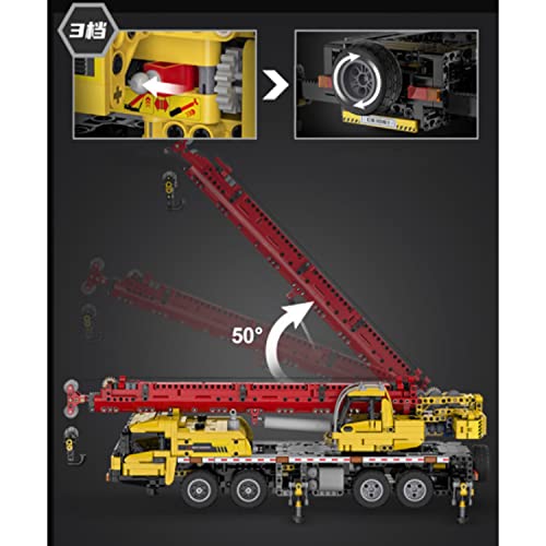 Technic camión grúa de brazo móvil, modelo de bloque de construcción ingeniería, compatible con Lego，1831+, camión de brazo de ingeniería de control remoto eléctrico Static,60 * 17 * 16.cm