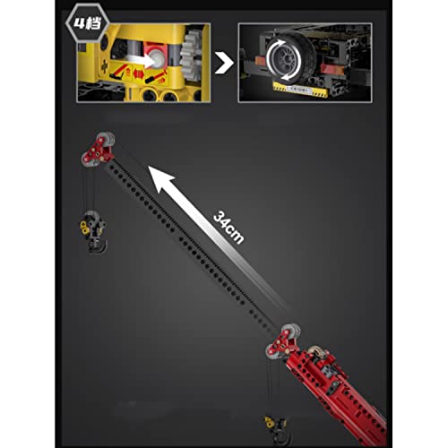 Technic camión grúa de brazo móvil, modelo de bloque de construcción ingeniería, compatible con Lego，1831+, camión de brazo de ingeniería de control remoto eléctrico Static,60 * 17 * 16.cm