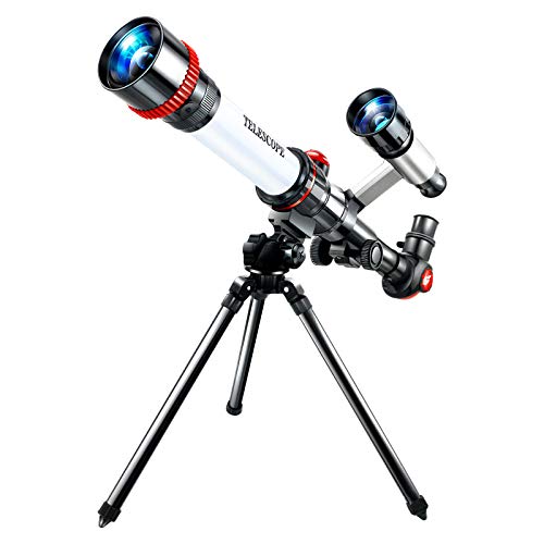 Telescopio infantil (20 x 30 x 40 x) reflector astronomía telescopio para niños principiantes astronómicos (A)