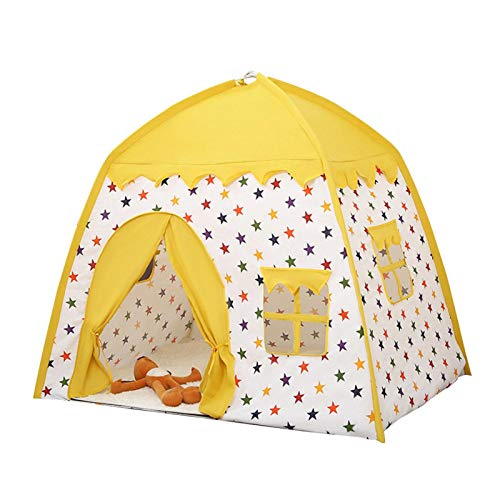 Tengan Tiendas De Campaña Para Bebés y Niños Sueño Tienda Del Palacio De La Princesa Castle Plegables Cabañas Del Rincón De Los Cabritos Para Niños de 2 a 12 Años Amarillo 130 x 100 x 130cm charitable