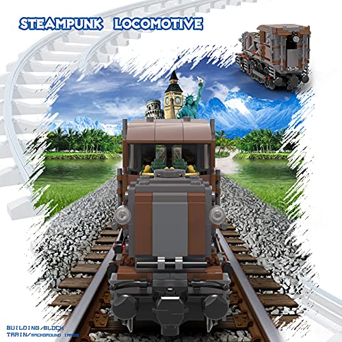 Tenhorses City Tren Locomotora Crocodillo Bloque de construcción - Tren Ciudad de Juego de construcción - Technic Tren Steampunk Set de construcción 414 Piezas de Bloques para niños