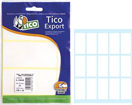 Tico España E-4622, Etiquetas A5 blancas adhesivas escribible 46x22mm, sobre de 10 hojas