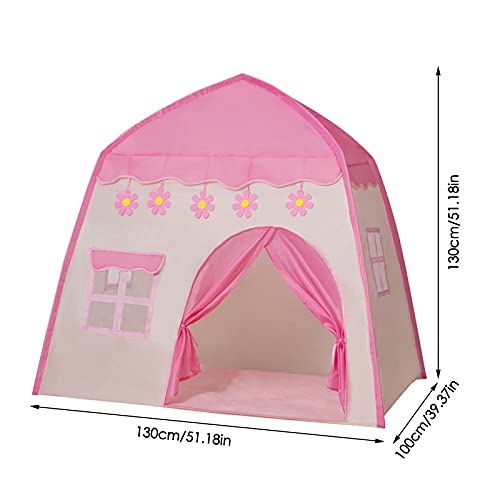 Tienda de campaña infantil para niñas, tienda de juegos de flores, casa de juegos para interior castillo Villa Base secreta juguete princesa sueño castillo tienda (rosa)