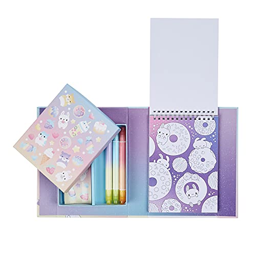 Tiger Tribe- Pastel Colouring Set/Kawaii Cafe Kits de Acuarelas, Multicolor (3760272)