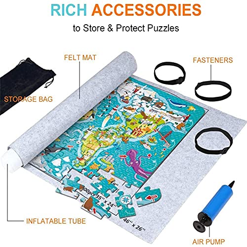 Tollk Lesse Tapete Puzzle 3000 Piezas, Puzzle Mat Rollo de Rompecabezas Práctico Alfombrilla de Fieltro para Rompecabezas de hasta 3000 Piezas, Accesorio para Rompecabezas