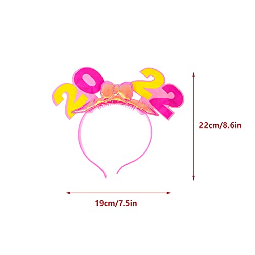 Tomaibaby Feliz Año Nuevo Diadema Iluminar 2022 Tiara LED Hairband Holiday Head Bopper Fiesta Tocado Foto Booth Prop Para Fiesta Año Nuevo Partido Color Aleatorio 4Pcs