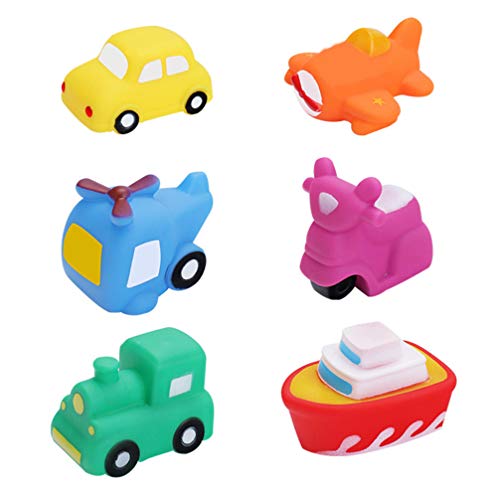 Tomaibaby Vehículo de Juguete de Baño de Vinilo para Niños Bañera Flotante Juguete para Coche de Ducha Infantil Juguete para Baño Juguete para Niños Regalo de Cumpleaños Color Mixto