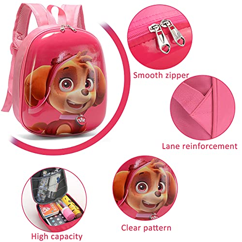 Tomicy Paw Dog Patrol Mochilas Infantiles Guarderia Mochilas Patrulla Canina Skye Bolsas Escolares De Dibujos Animados para Niñas De 3 A 6 Años Rosado