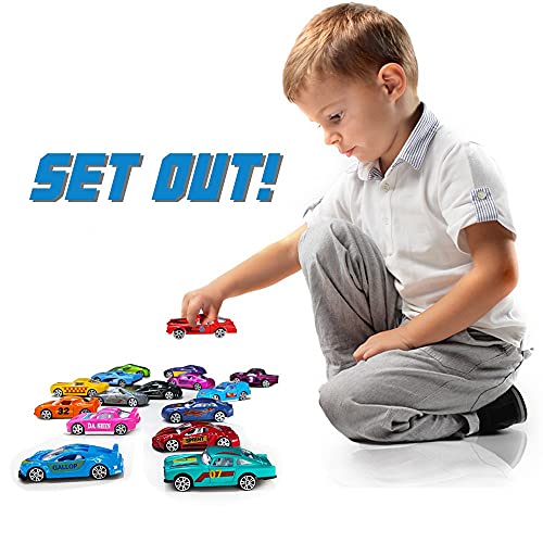 TONZE Coches de Juguetes Coches Miniatura Set Vehiculos Metalicos Coche de Metal Juguete,RegalosJuguetes Niños 3 4 5 6 Años, 16 Pcs