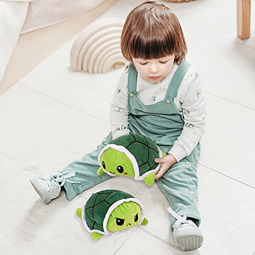 Tortuga Reversible, Juguetes Blandos de Doble Cara, Linda Mini Tortuga, Tortuga de Peluche, Juguete de Regalo para Niños
