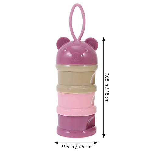 TOYANDONA 2 Unidades Dispensador de Fórmula para Bebé Apilable 3 Compartimentos Dispensador Portátil de Leche en Polvo Caja de Almacenamiento de Alimentos para Bebé Recién Nacido
