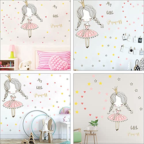 TOYANDONA Calcomanías de Pared de Princesa Pegatinas de Puerta de Dormitorio de Niña Pegatinas de Ventana de Habitación de Bebé Decoraciones de Pared de Guardería para Fiesta de Dormitorio