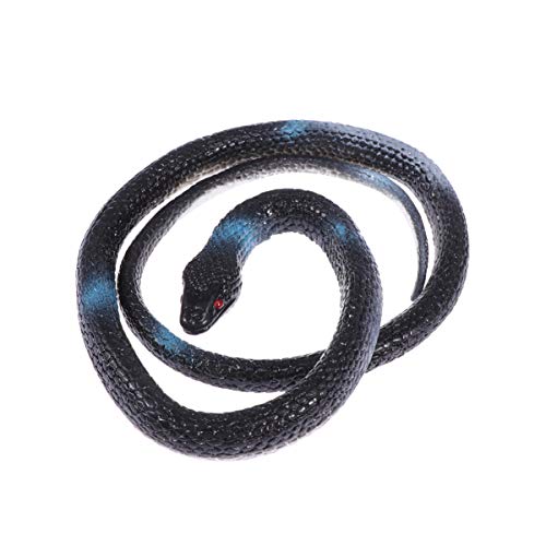TOYANDONA Juguete de Broma de Halloween Serpiente de Goma Falsa Suave Negro Cabeza Redonda Serpiente Juguete Fiesta Prop Color Aleatorio