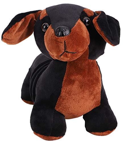 TOYLAND® 27cm Springy Pets Peluche Perro Dachshund - Negro / Marrón - ¡Se estira hasta 70 cm!