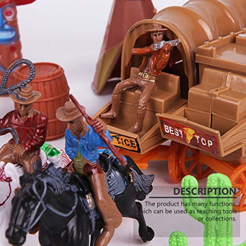 Toyvian Estatuillas Indias Vaqueros E Indios Modelo de Juguetes Juguetes Juguetes Nativos Americanos Wild West Cowboy Figuras en Miniatura Kit de Simulación Juego de Sandbox Juguetes