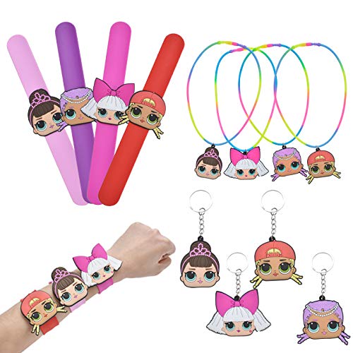 TUTBIER Paquete de favores de la Fiesta para los niños Llaveros de la Pulsera del Collar del Favor para los artículos del Partido del Tema de la Sorpresa